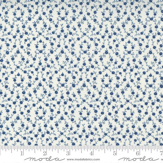 Moda Belle Isle Cream Navy Small Floral Minnick & Simpson