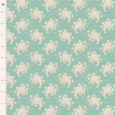Tilda Sunday Brunch White Flower Teal