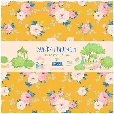Tilda Sunday Brunch 10" Charm pack fabric stack layer (40 pc)