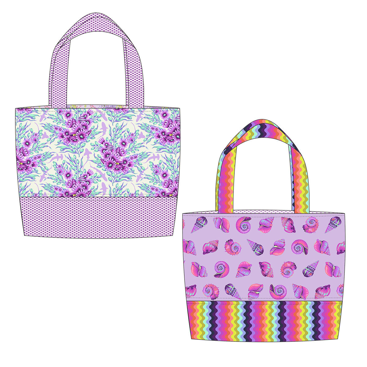 Tula Pink Floral Reef Reef What You Sew Ultraviolet purple