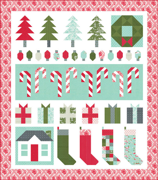 Merry Little Christmas Quilt Kit Bonnie Camille Moda