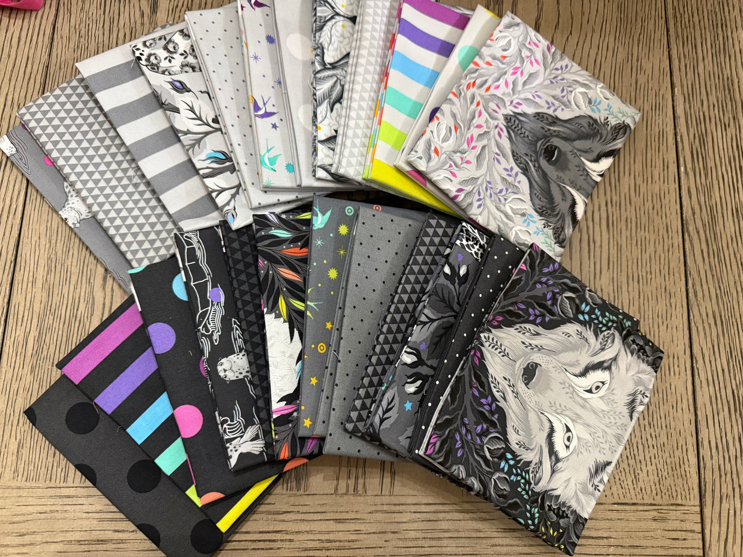 Tula Pink Graywork Fat Quarter Bundle with new Tula True Colors (24 pcs)