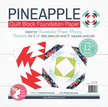 Pineapple 12in Block Foundation Paper by It's Sew Emma
