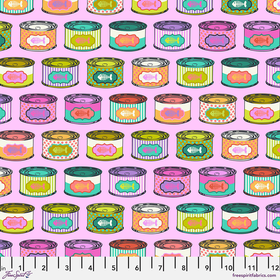 Tula Pink Tabby Road Deja Vu Cat Snacks Electroberry  (Cotton)