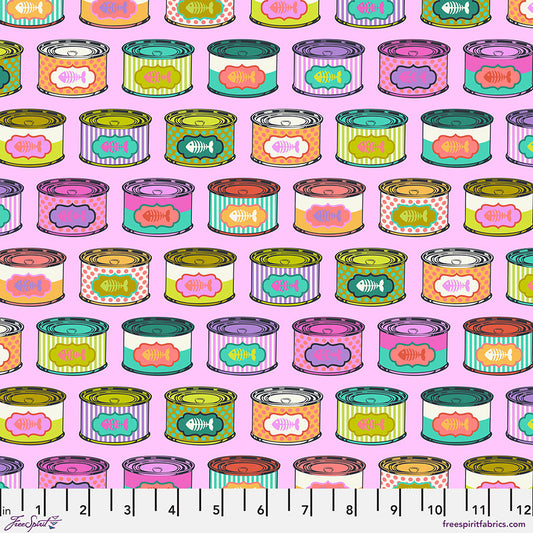 Tula Pink Tabby Road Deja Vu Cat Snacks Electroberry  (Cotton)