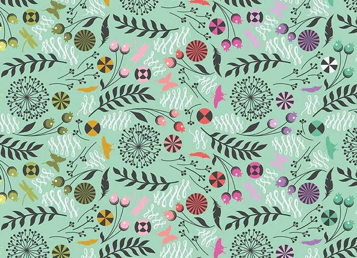 Tula Pink Frog Prince - Dandelion Sweet Mint