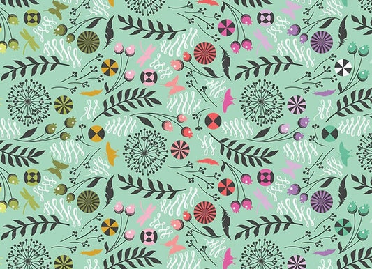 Tula Pink Frog Prince - Dandelion Sweet Mint